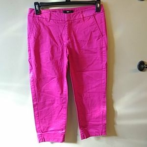 Mossimo Fuchsia Pink Cuffed Crop Stretch Pant 6